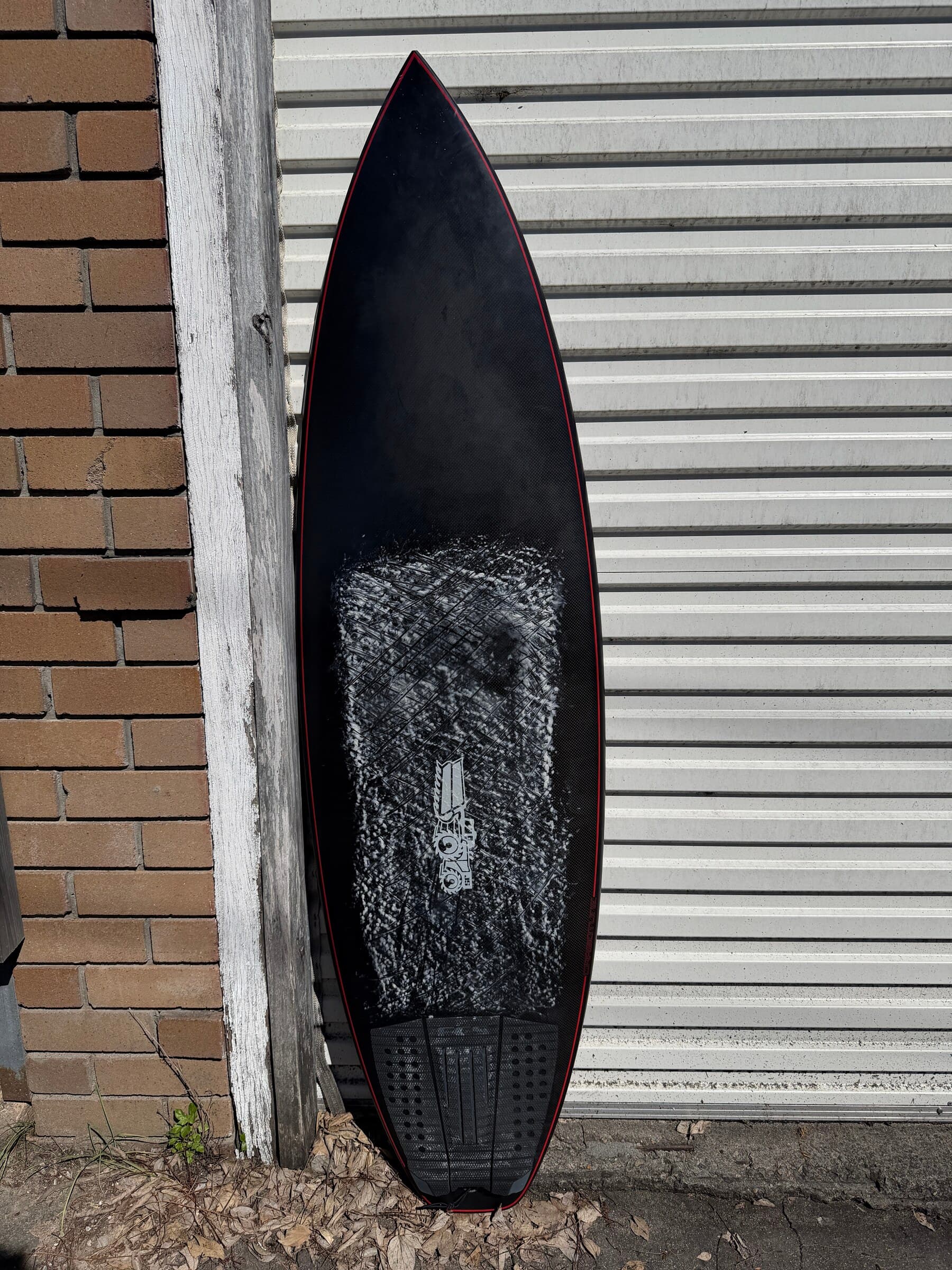 JS 5ft11 31L Surfboard - Black Carbon Rails Epoxy